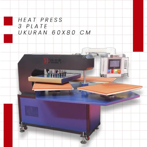 Heat Press 3 Plate ukuran 60x80 cm
