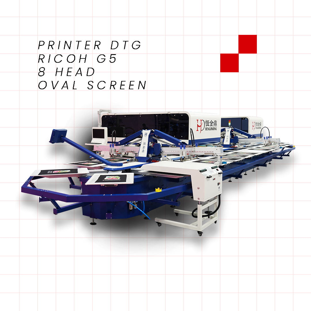 DTG 8 Head Ricoh G5 TO OVAL SCREEN - Aifeng Print